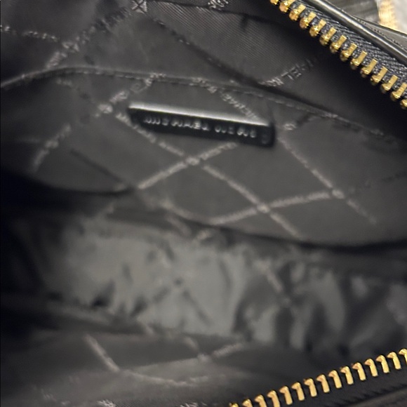 Michael Kors Black Messenger Bag with Gold Accents - Picture 4 of 6